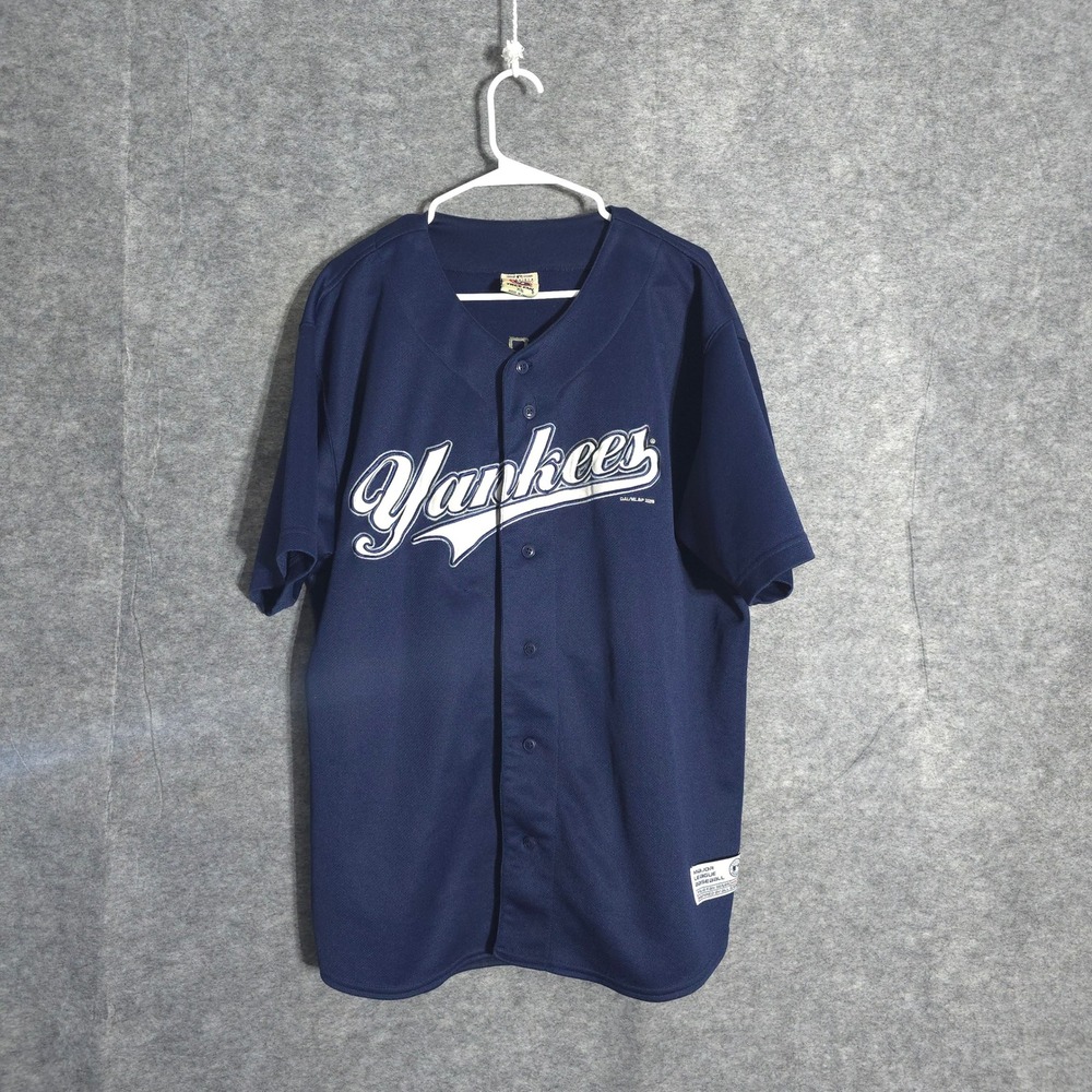 Yankees Jersey Mens XL Navy Bernie Williams 51 MLB Mesh Button Up 2008 True Fan